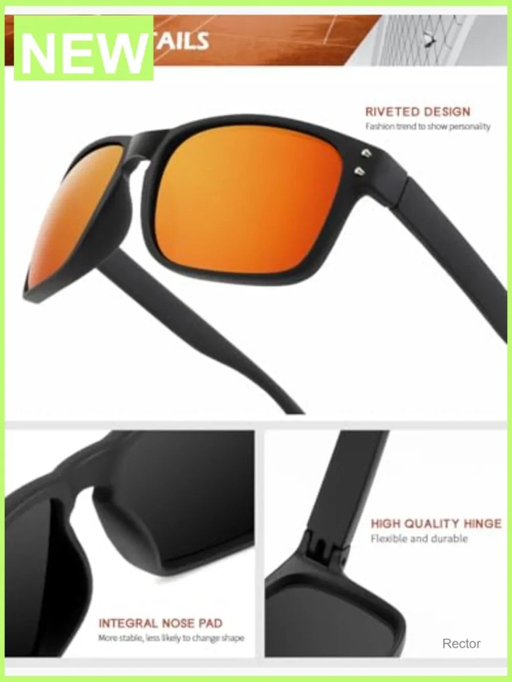 Polarized Sunglasses UV400 Protection Classic Square Frame Gifts